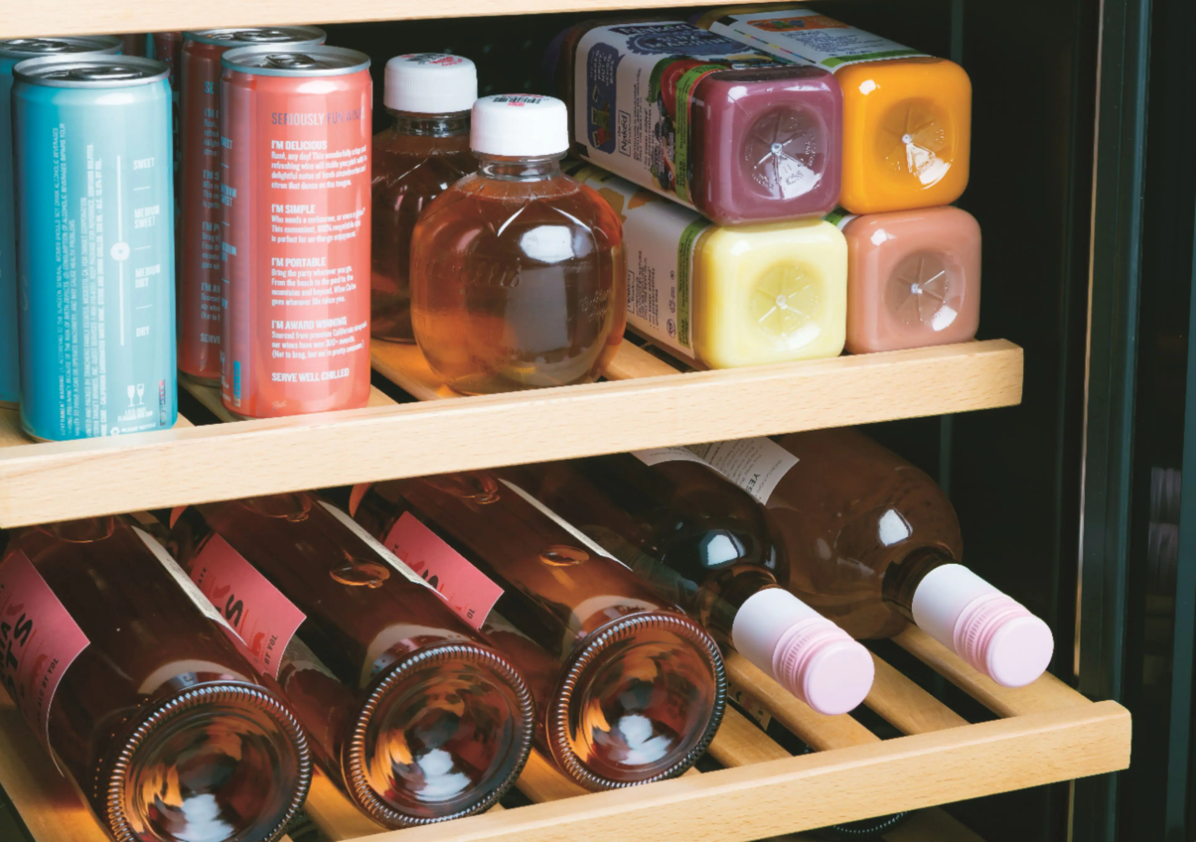 Alt View 14. GE - 109 Can / 31 Bottle Beverage and Wine Center - Stainless Steel.