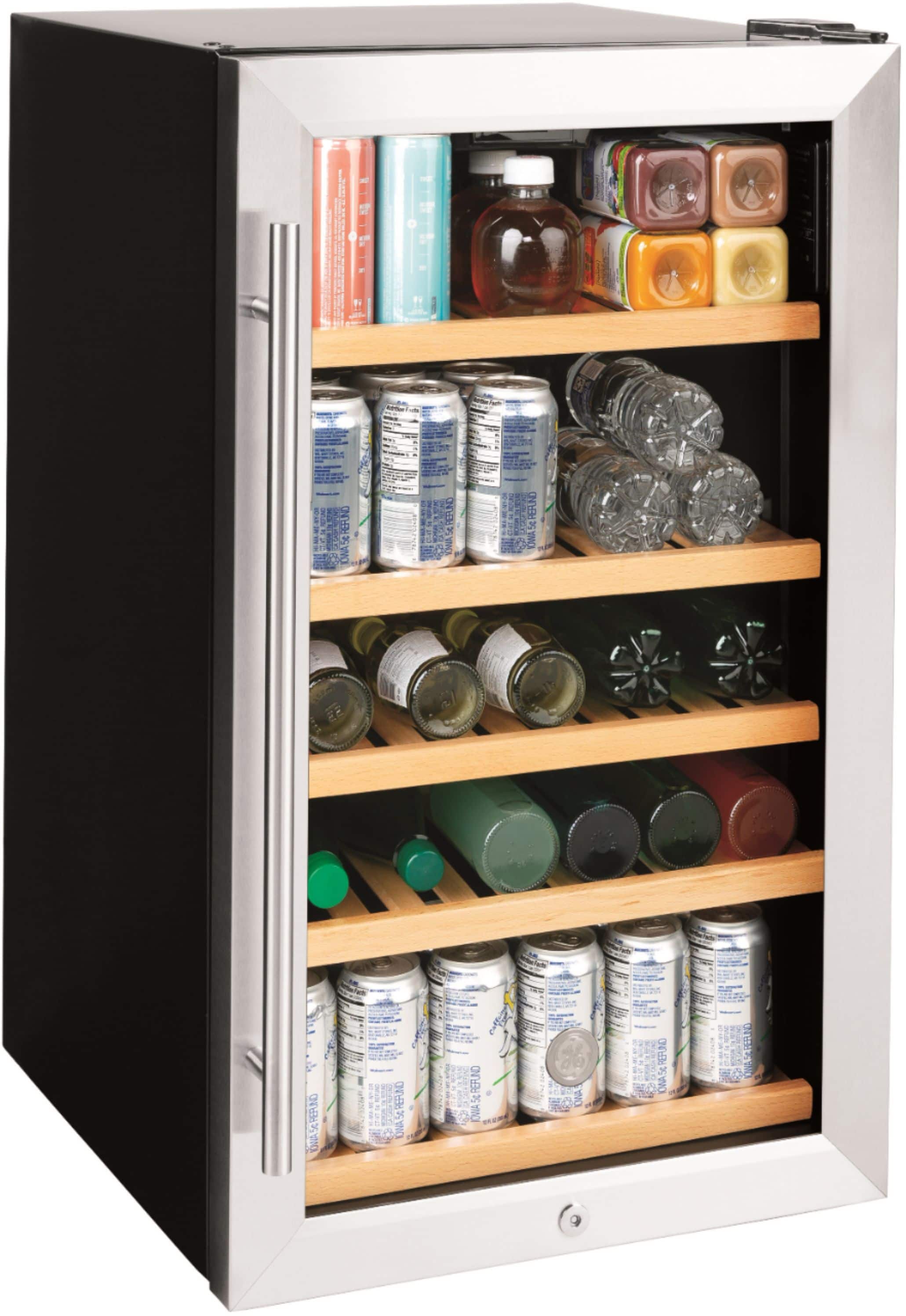 Alt View 16. GE - 109 Can / 31 Bottle Beverage and Wine Center - Stainless Steel.