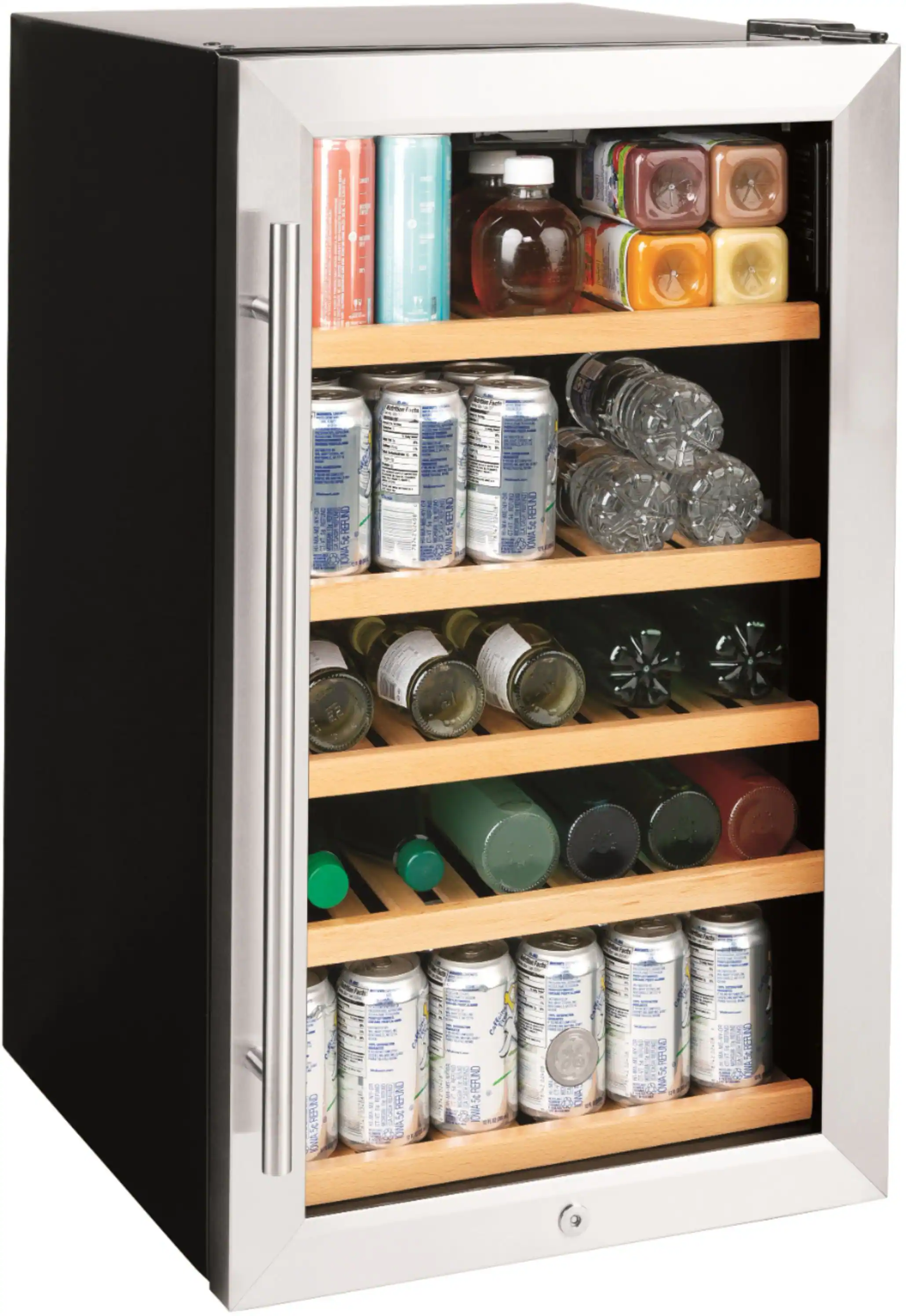 Alt View 16. GE - 109 Can / 31 Bottle Beverage and Wine Center - Stainless Steel.