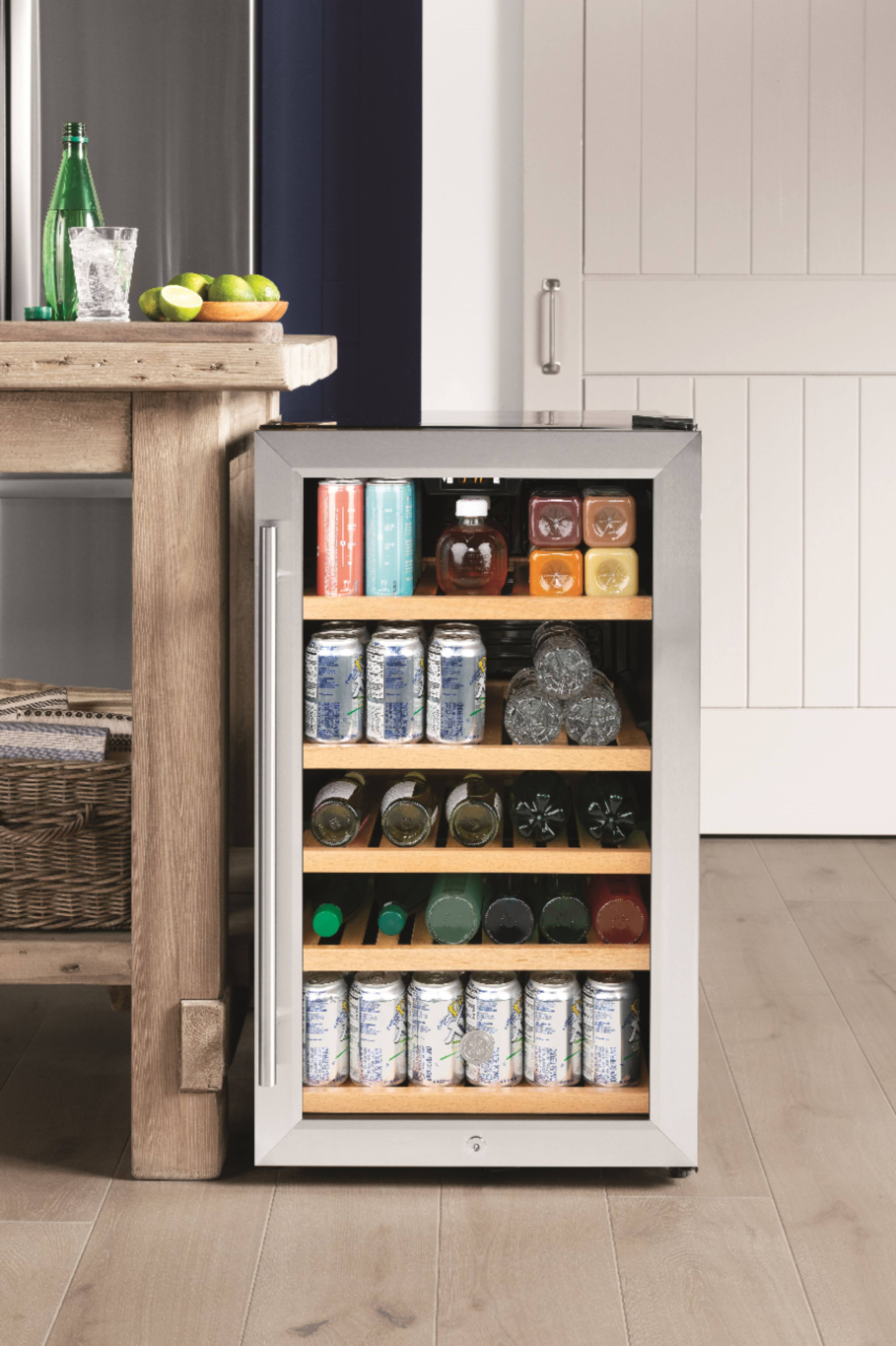 Alt View 18. GE - 109 Can / 31 Bottle Beverage and Wine Center - Stainless Steel.