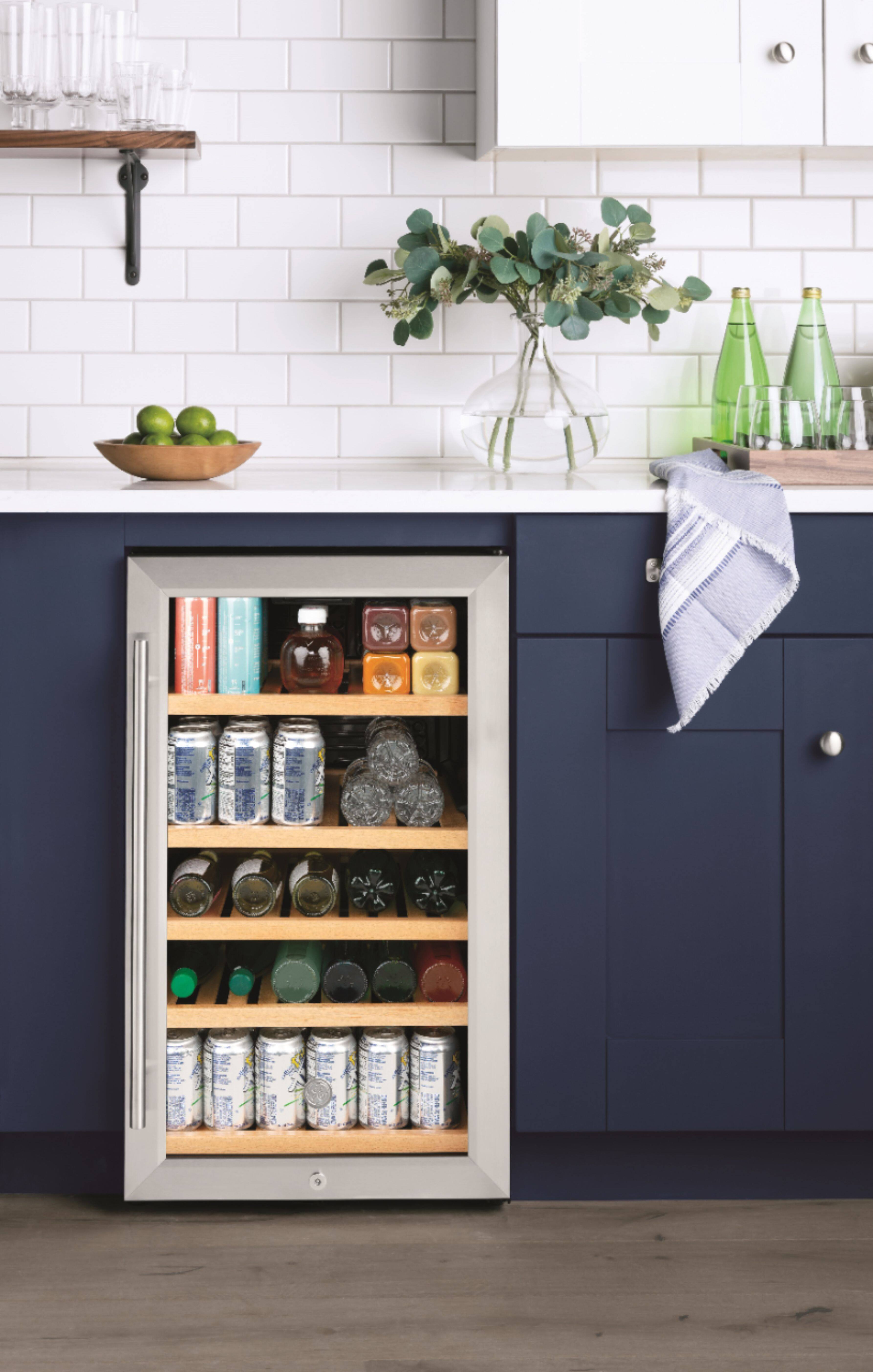 Alt View 19. GE - 109 Can / 31 Bottle Beverage and Wine Center - Stainless Steel.