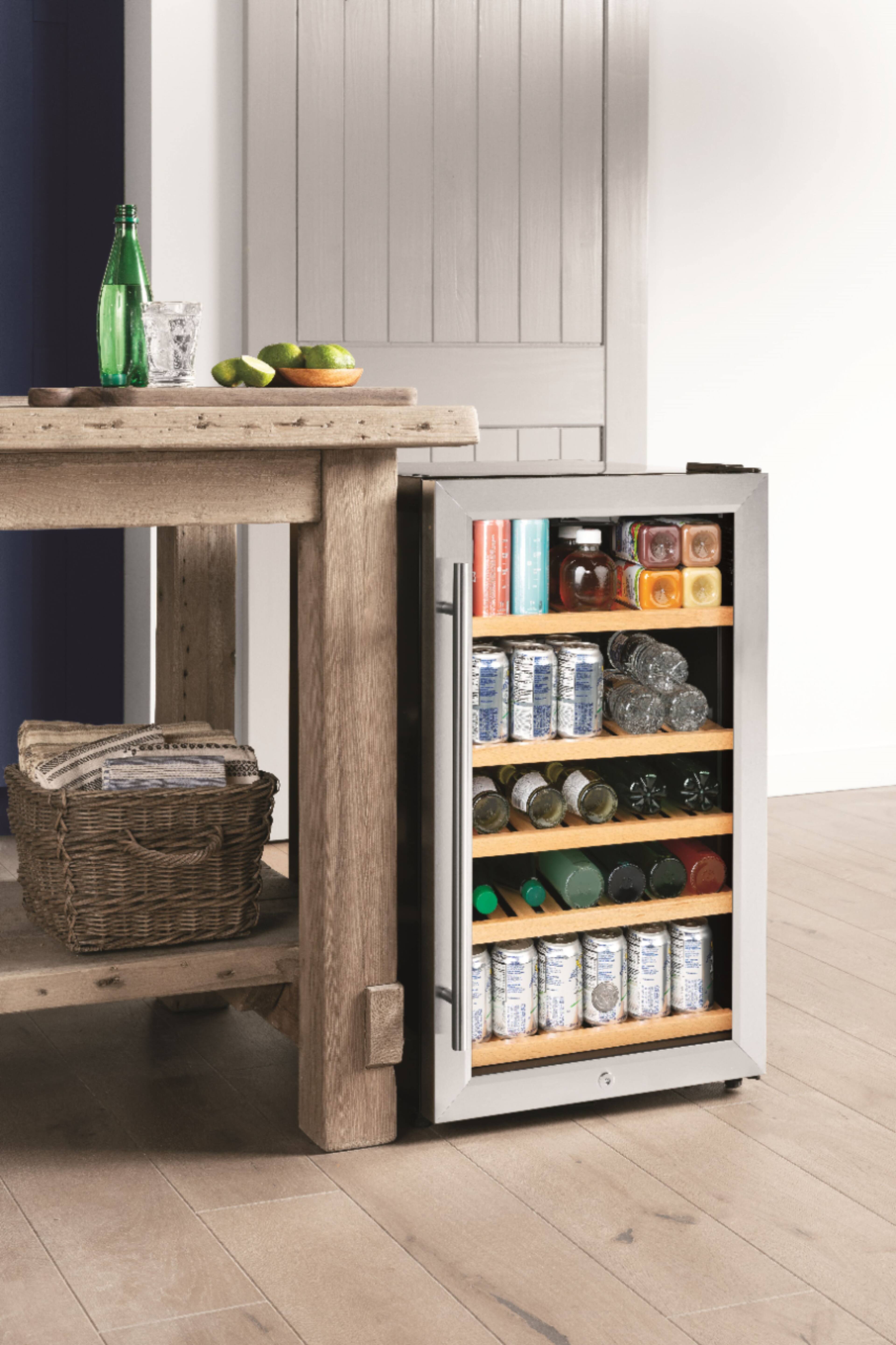 Alt View 20. GE - 109 Can / 31 Bottle Beverage and Wine Center - Stainless Steel.