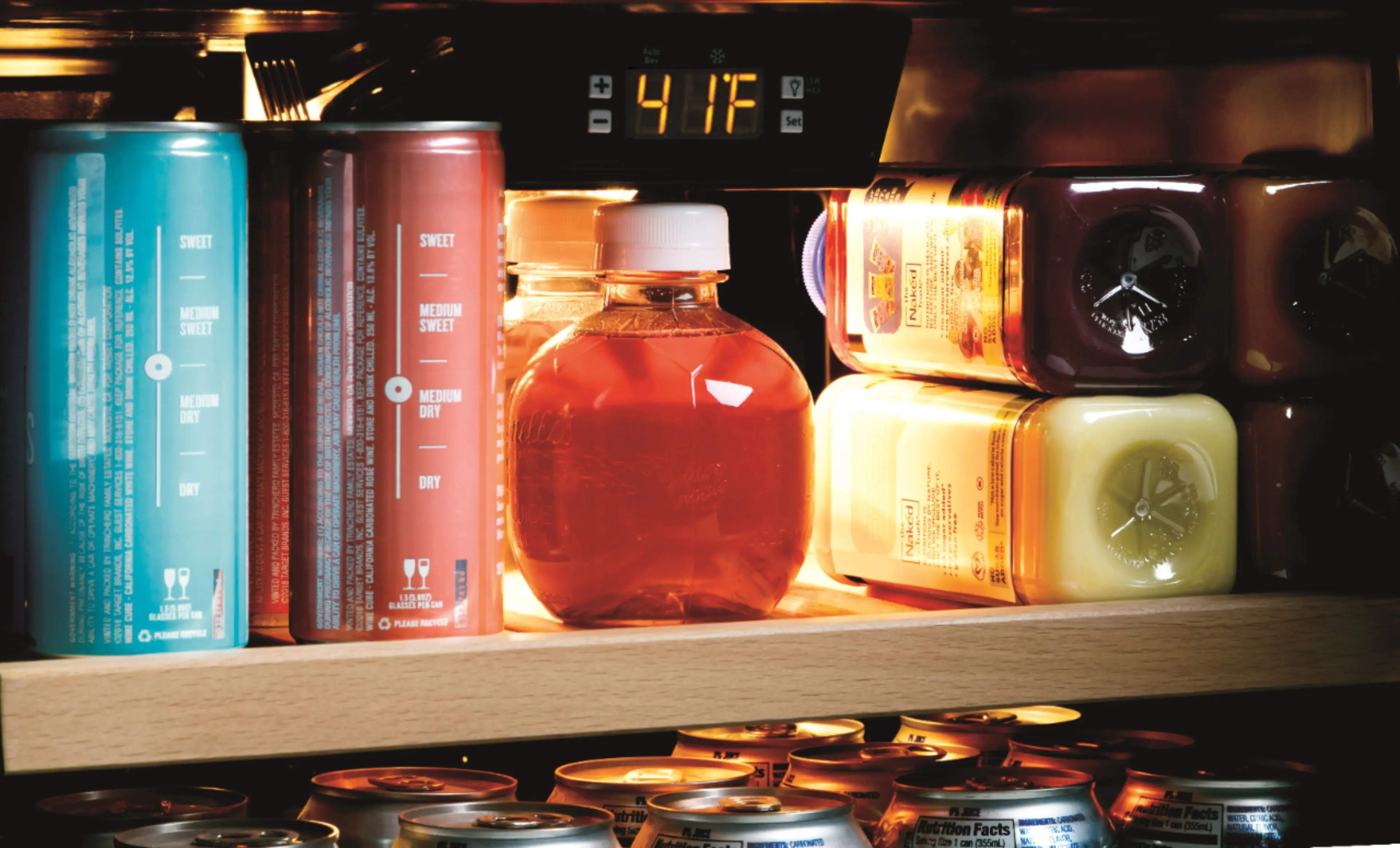 Alt View 22. GE - 109 Can / 31 Bottle Beverage and Wine Center - Stainless Steel.