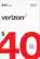 Front. Verizon - $40 Verizon Prepaid Card.