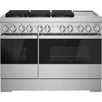 Front. JennAir - NOIR 6.3 Cu. Ft. Self-Cleaning Freestanding Dual Fuel Convection Range - Stainless steel.