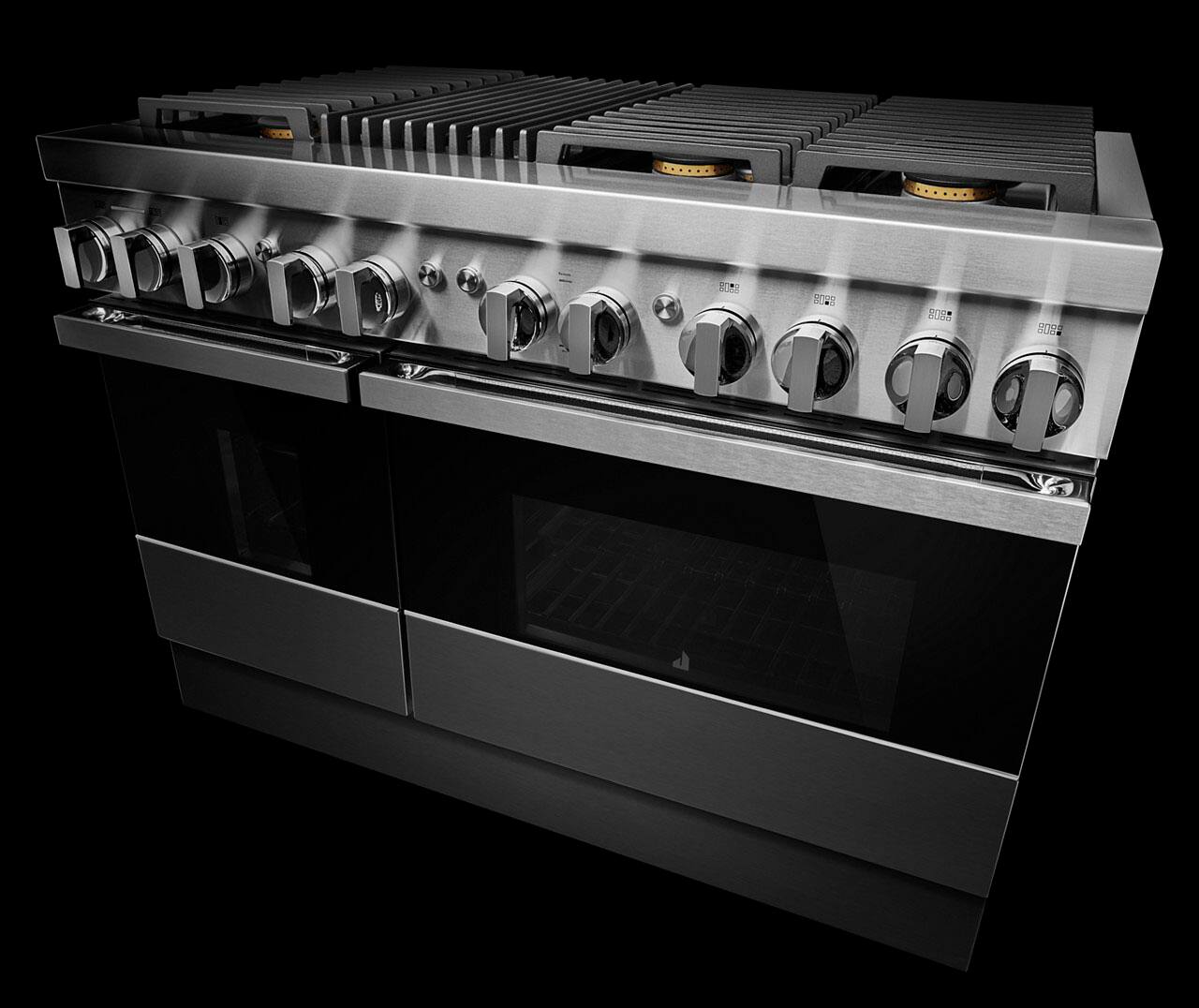 Alt View 19. JennAir - NOIR 6.3 Cu. Ft. Self-Cleaning Freestanding Dual Fuel Convection Range - Stainless steel.