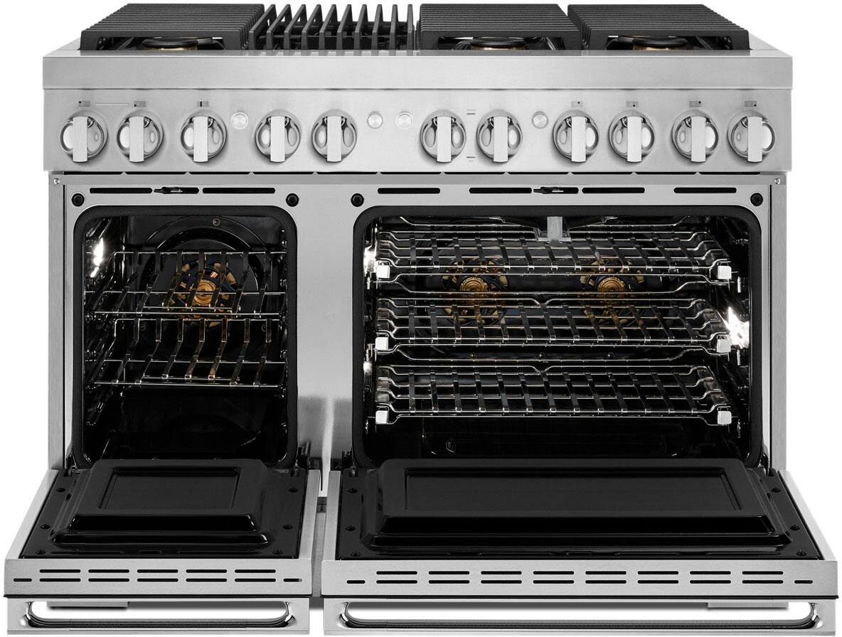 Alt View 21. JennAir - NOIR 6.3 Cu. Ft. Self-Cleaning Freestanding Dual Fuel Convection Range - Stainless steel.
