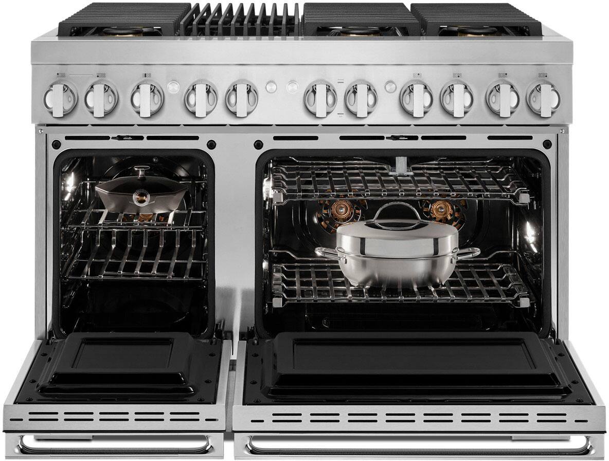 Alt View 22. JennAir - NOIR 6.3 Cu. Ft. Self-Cleaning Freestanding Dual Fuel Convection Range - Stainless steel.