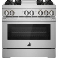JennAir - RISE 5.1 Cu. Ft. Freestanding Dual Fuel True Convection Range with Self-Cleaning and Griddle and Steam Assist - Stainless Steel - Front_Zoom