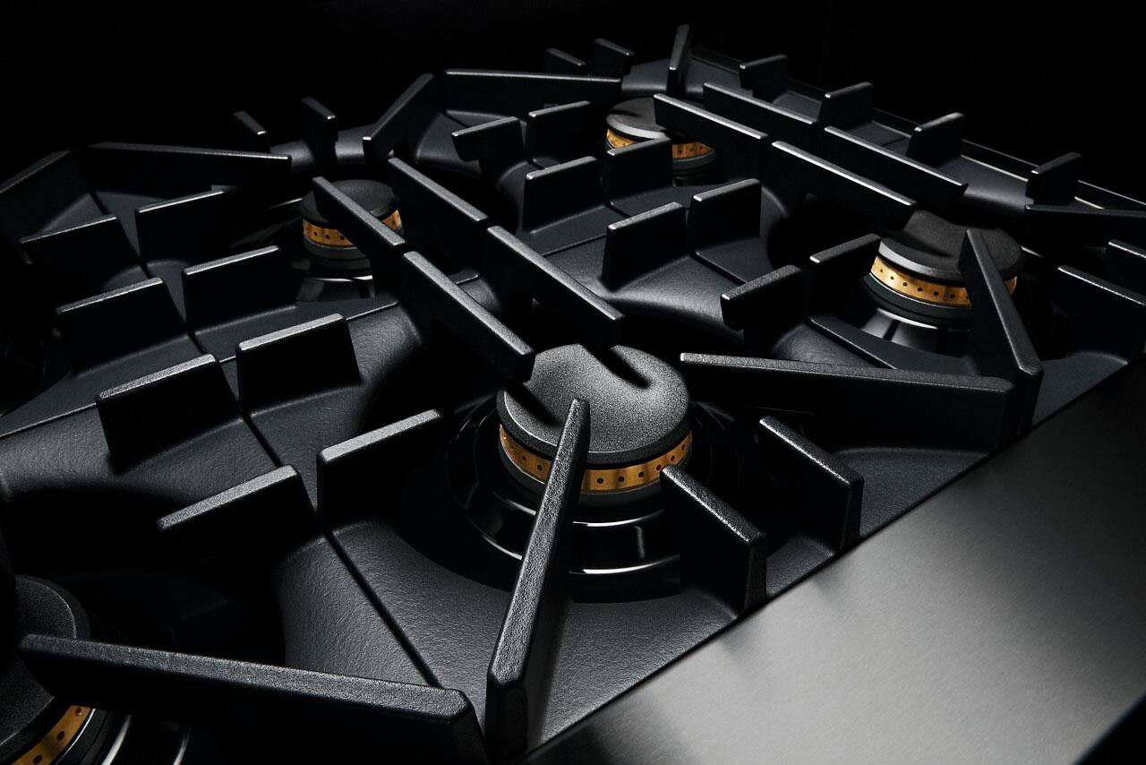 Alt View 19. JennAir - RISE 5.1 Cu. Ft. Freestanding Dual Fuel True Convection Range with Self-Cleaning and Griddle and Steam Assist - Stainless Steel.