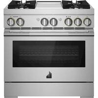 JennAir - RISE 5.1 Cu. Ft. Self-Cleaning Freestanding Dual Fuel Convection Range - Front_Zoom