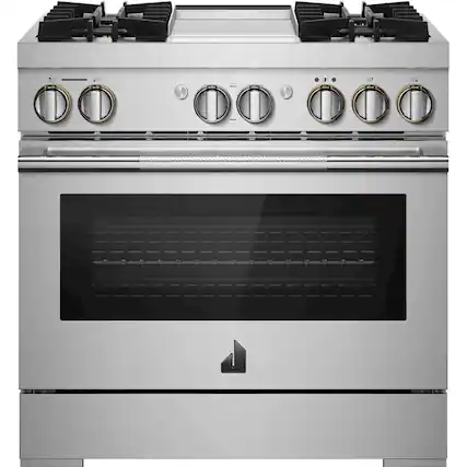 Front. JennAir - RISE 5.1 Cu. Ft. Self-Cleaning Freestanding Dual Fuel Convection Range - Stainless steel.