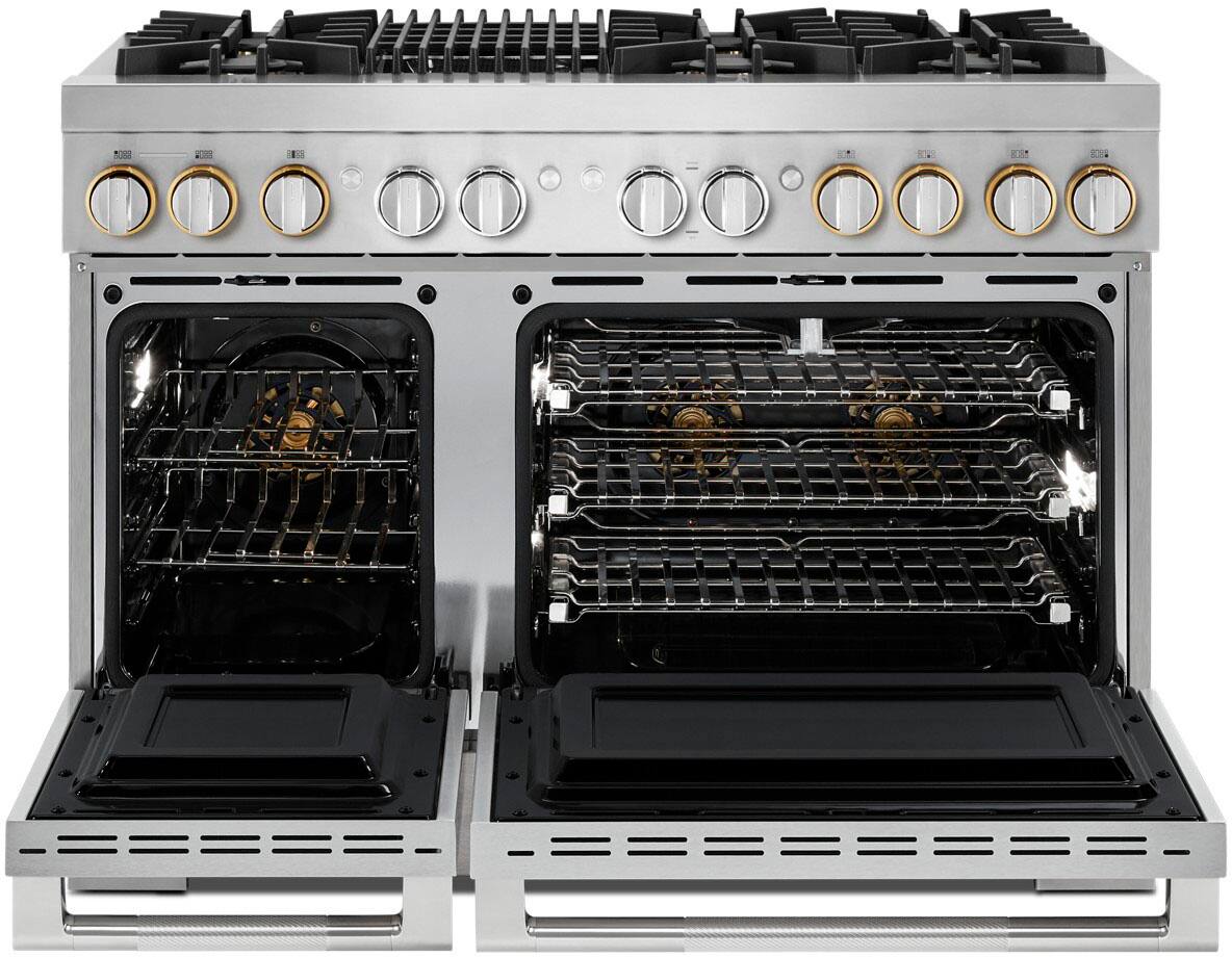 Alt View 21. JennAir - RISE 6.3 Cu. Ft. Self-Cleaning Freestanding Dual Fuel Convection Range - Stainless steel.