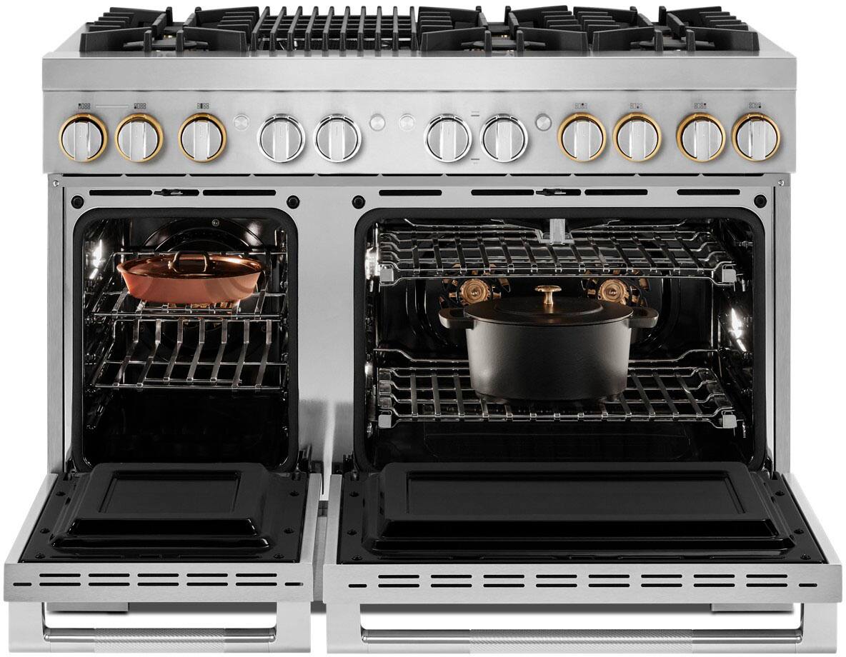 Alt View 22. JennAir - RISE 6.3 Cu. Ft. Self-Cleaning Freestanding Dual Fuel Convection Range - Stainless steel.