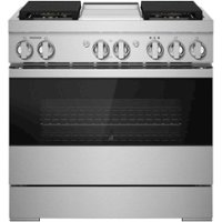 JennAir - NOIR 5.1 Cu. Ft. Self-Cleaning Freestanding Dual Fuel Convection Range - Stainless Steel - Front_Zoom