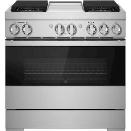 JennAir - NOIR 5.1 Cu. Ft. Self-Cleaning Freestanding Dual Fuel Convection Range - Stainless Steel