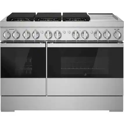 Front. JennAir - NOIR 6.3 Cu. Ft. Self-Cleaning Freestanding Dual Fuel Convection Range - Stainless steel.