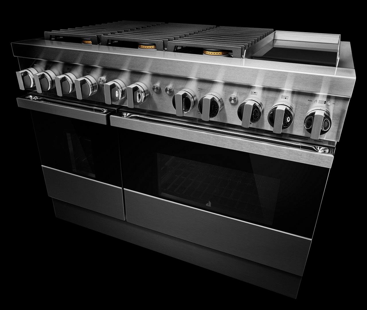 Alt View 18. JennAir - NOIR 6.3 Cu. Ft. Self-Cleaning Freestanding Dual Fuel Convection Range - Stainless steel.