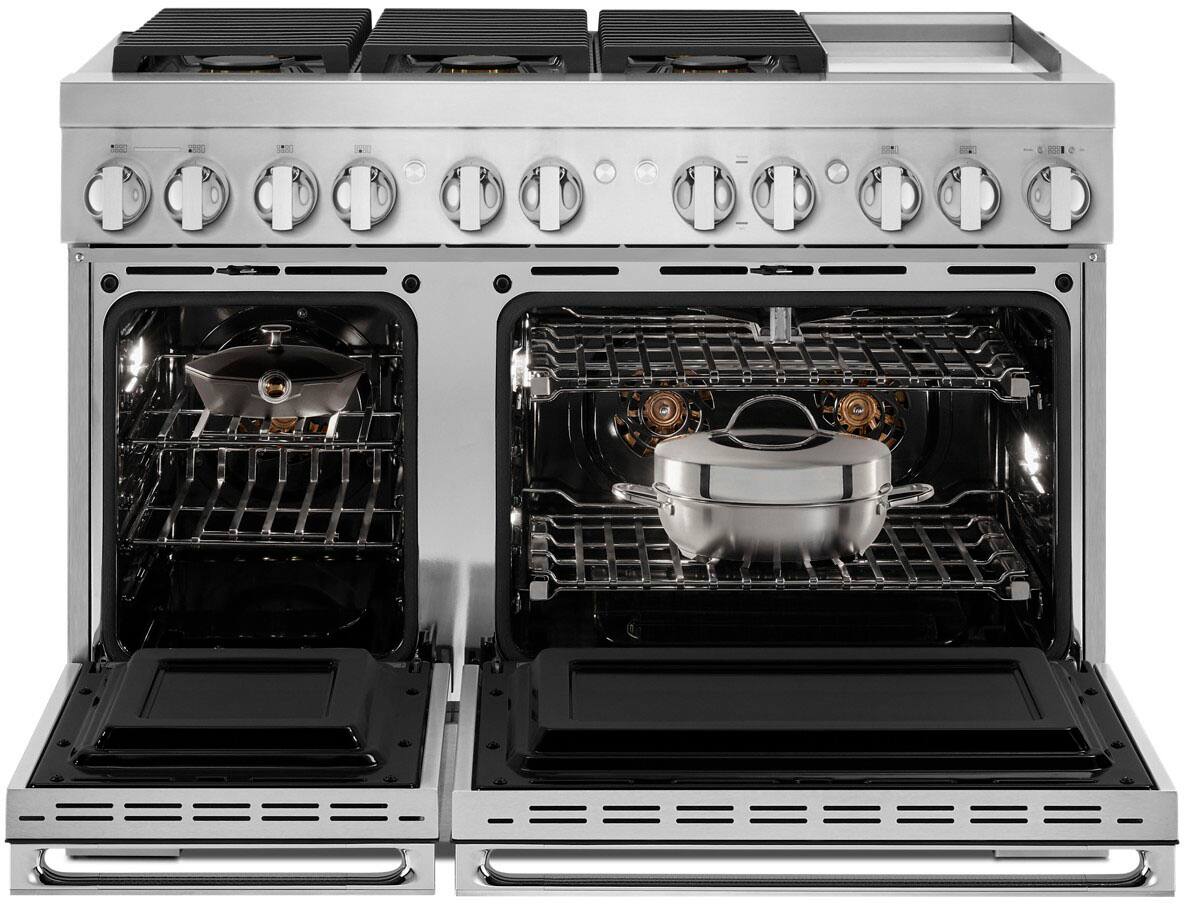 Alt View 20. JennAir - NOIR 6.3 Cu. Ft. Self-Cleaning Freestanding Dual Fuel Convection Range - Stainless steel.