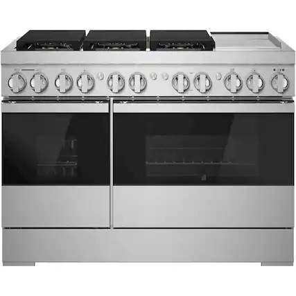 Front. JennAir - NOIR 6.3 Cu. Ft. Self-Cleaning Freestanding Dual Fuel Convection Range - Stainless steel.