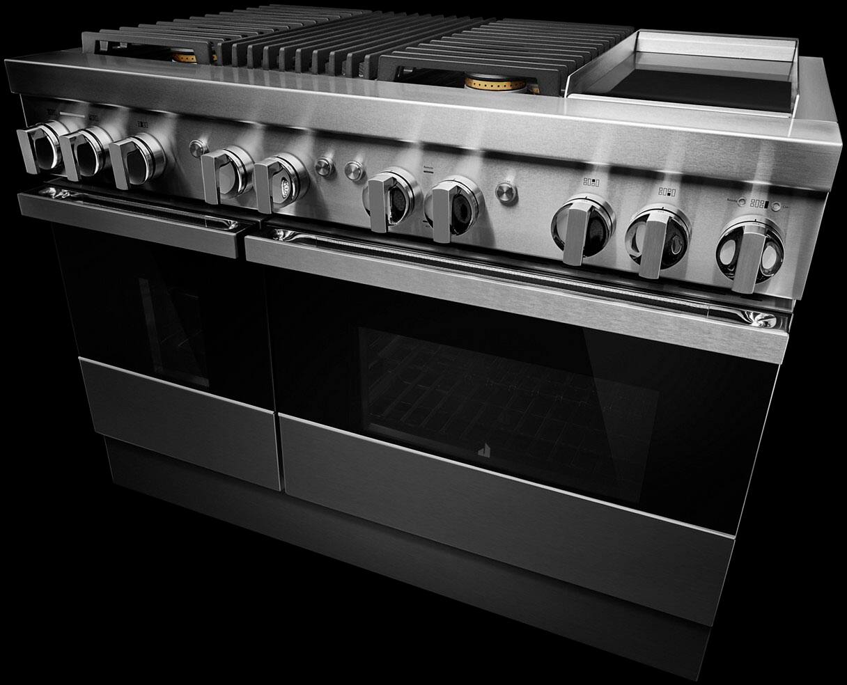 Alt View 19. JennAir - NOIR 6.3 Cu. Ft. Self-Cleaning Freestanding Dual Fuel Convection Range - Stainless steel.