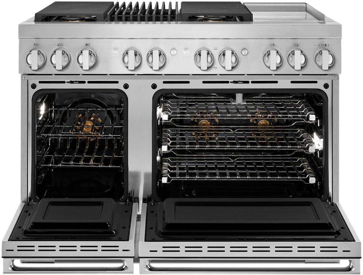 Alt View 20. JennAir - NOIR 6.3 Cu. Ft. Self-Cleaning Freestanding Dual Fuel Convection Range - Stainless steel.