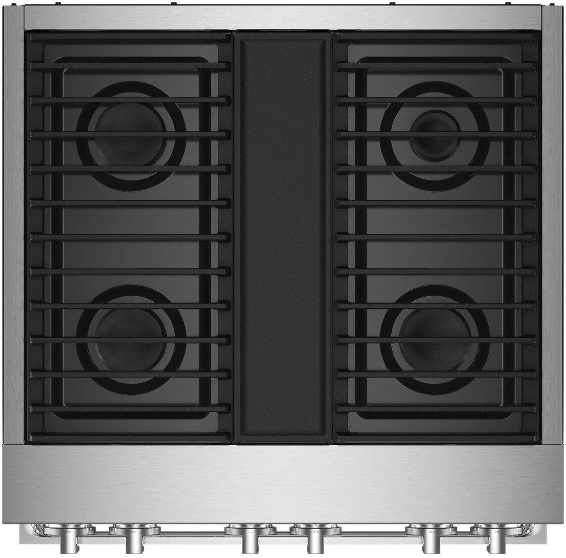 Alt View 11. JennAir - NOIR 4.1 Cu. Ft. Self-Cleaning Freestanding Dual Fuel Convection Range - Stainless steel.