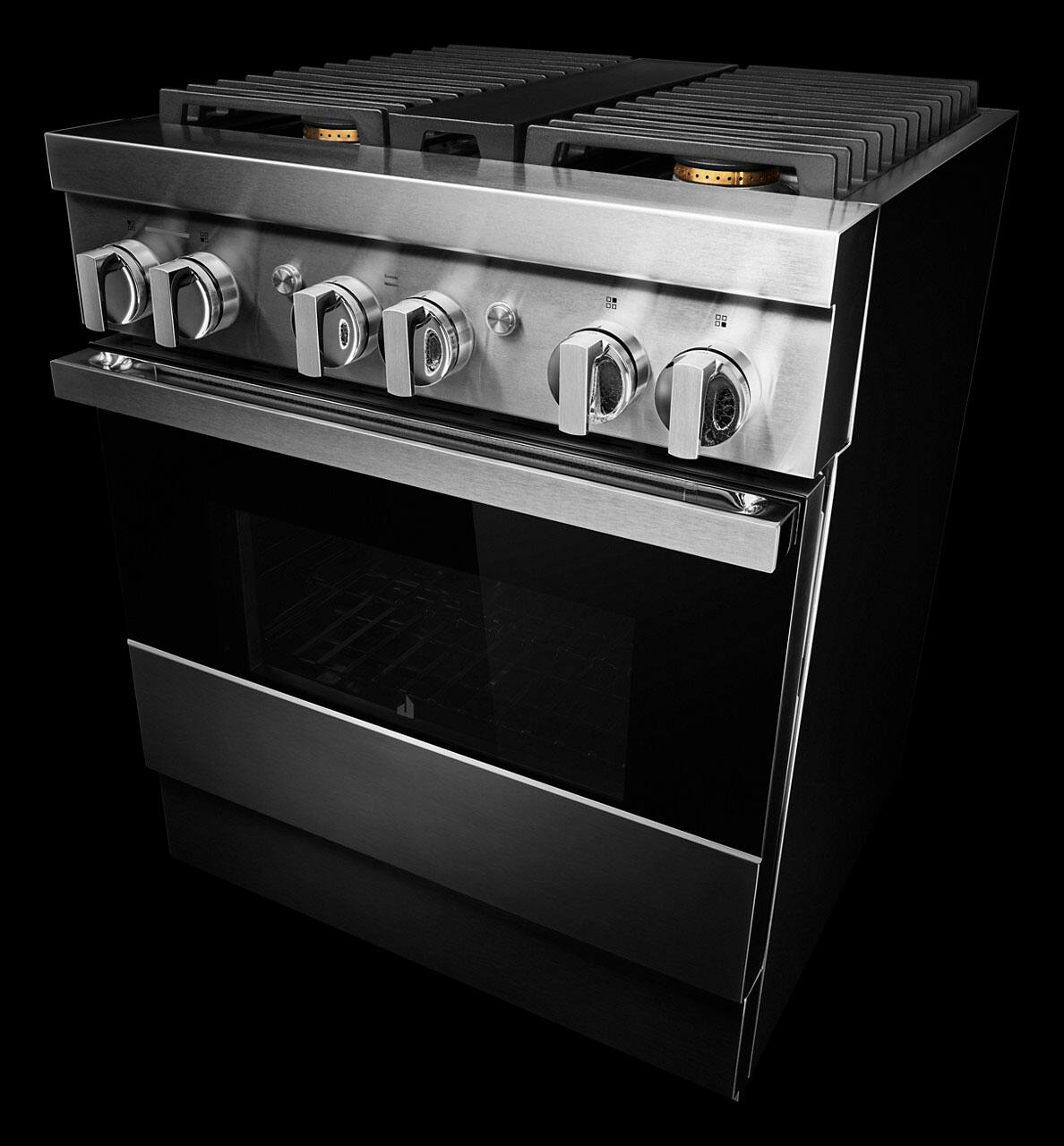 Alt View 19. JennAir - NOIR 4.1 Cu. Ft. Self-Cleaning Freestanding Dual Fuel Convection Range - Stainless steel.