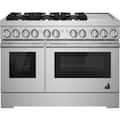 JennAir - 48 in. Wide 6 Burner RISE 6.3 Cu. Ft. Self-Cleaning Freestanding Dual Fuel Convection Range - Stainless Steel