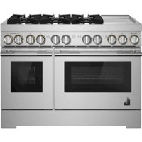 JennAir - RISE 6.3 Cu. Ft. Self-Cleaning Freestanding Dual Fuel Convection Range - Stainless steel - Front_Zoom