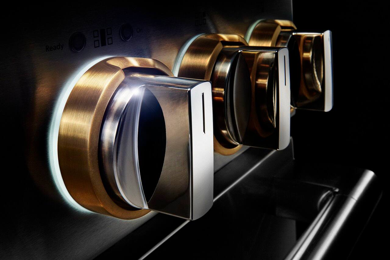 Alt View 13. JennAir - RISE 6.3 Cu. Ft. Self-Cleaning Freestanding Dual Fuel Convection Range - Stainless steel.