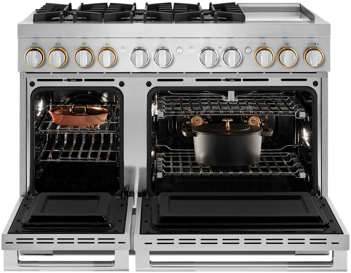 Alt View 24. JennAir - RISE 6.3 Cu. Ft. Self-Cleaning Freestanding Dual Fuel Convection Range - Stainless steel.