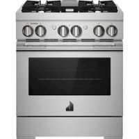 JennAir - RISE 4.1 Cu. Ft. Self-Cleaning Freestanding Dual Fuel Convection Range - Silver - Front_Zoom