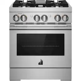 JennAir - RISE 4.1 Cu. Ft. Self-Cleaning Freestanding Dual Fuel Convection Range - Stainless Steel