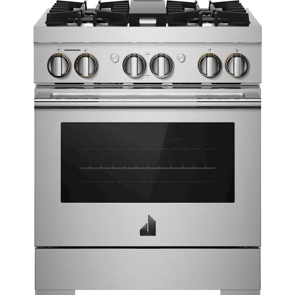 Front. JennAir - RISE 4.1 Cu. Ft. Self-Cleaning Freestanding Dual Fuel Convection Range - Stainless steel.