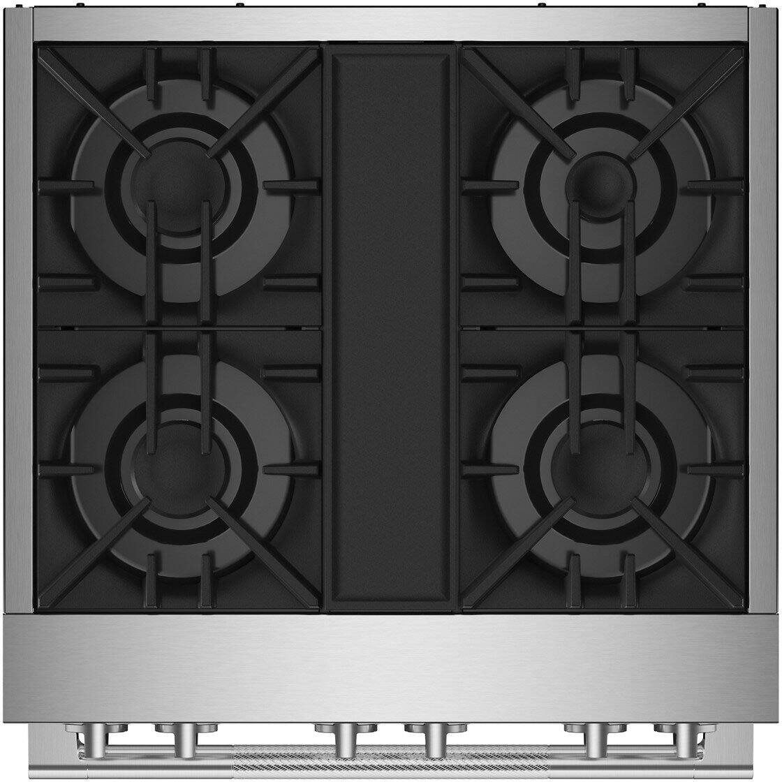 Alt View 11. JennAir - RISE 4.1 Cu. Ft. Self-Cleaning Freestanding Dual Fuel Convection Range - Stainless steel.