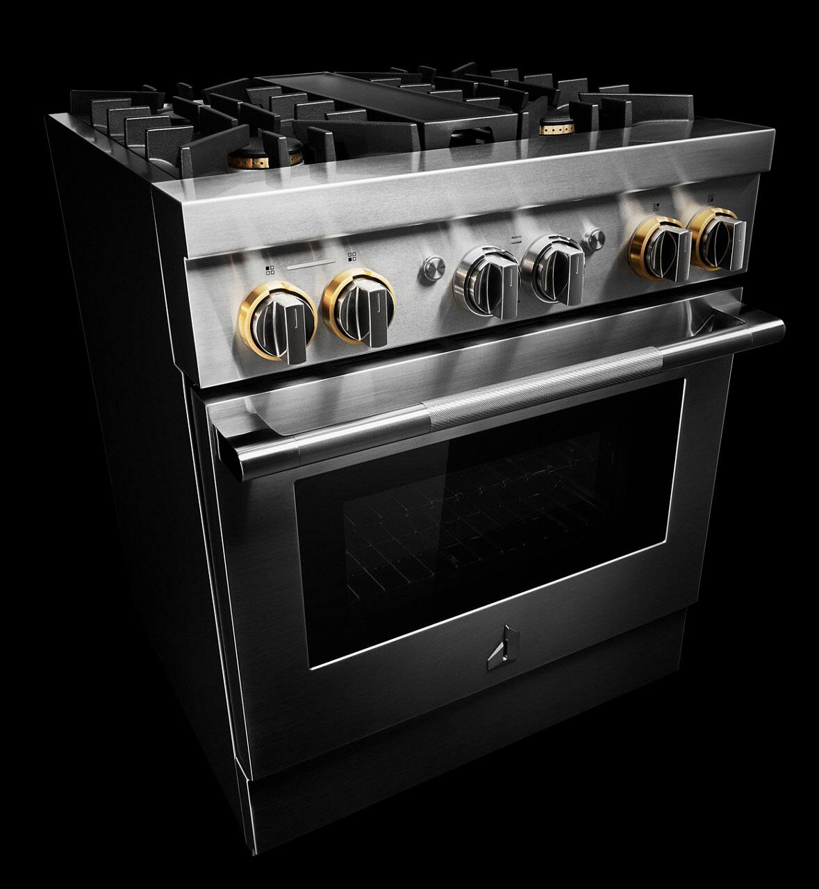 Alt View 12. JennAir - RISE 4.1 Cu. Ft. Self-Cleaning Freestanding Dual Fuel Convection Range - Stainless steel.