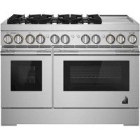 JennAir - RISE 6.3 Cu. Ft. Freestanding Double Oven Dual Fuel True Convection Range with Self-Cleaning and Griddle - Stainless steel - Front_Zoom