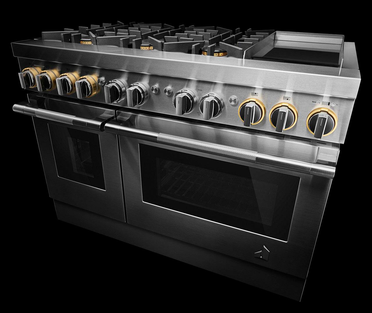 Alt View 19. JennAir - RISE 6.3 Cu. Ft. Freestanding Double Oven Dual Fuel True Convection Range with Self-Cleaning and Griddle - Stainless steel.