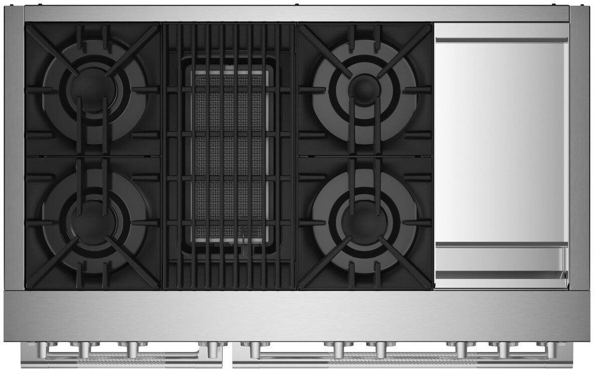 Alt View 12. JennAir - RISE 6.3 Cu. Ft. Self-Cleaning Freestanding Dual Fuel Convection Range - Stainless steel.
