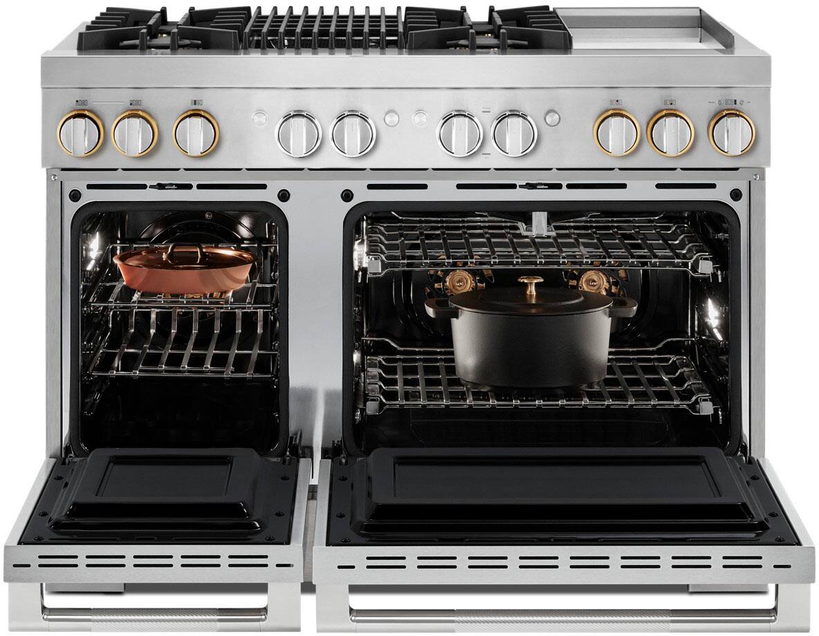 Alt View 21. JennAir - RISE 6.3 Cu. Ft. Self-Cleaning Freestanding Dual Fuel Convection Range - Stainless steel.