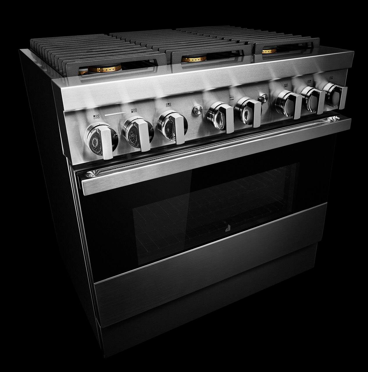 Alt View 18. JennAir - NOIR 5.1 Cu. Ft. Self-Cleaning Freestanding Dual Fuel Convection Range - Stainless steel.
