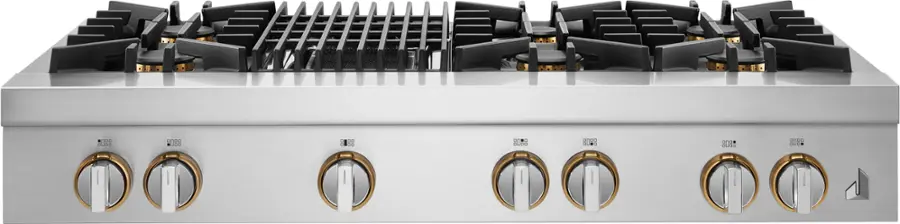 Alt View 15. JennAir - RISE 48" Built-In Gas Cooktop - Stainless steel.