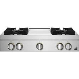JennAir - RISE 36" Built-In Gas Cooktop - Stainless Steel