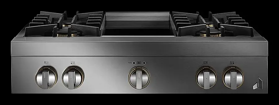 Alt View 20. JennAir - RISE 36" Built-In Gas Cooktop - Stainless steel.