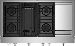 JennAir - RISE 48" Built-In Gas Cooktop with Grill and Griddle - Stainless Steel