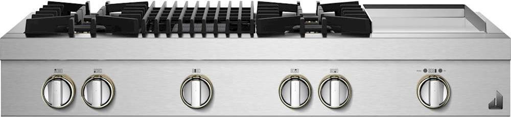 Alt View 11. JennAir - RISE 48" Built-In Gas Cooktop with Grill and Griddle - Stainless steel.