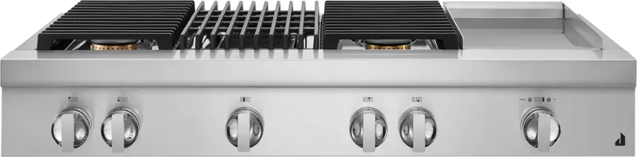 Alt View 15. JennAir - NOIR 48" Built-In Gas Cooktop with Grill and Griddle - Stainless steel.
