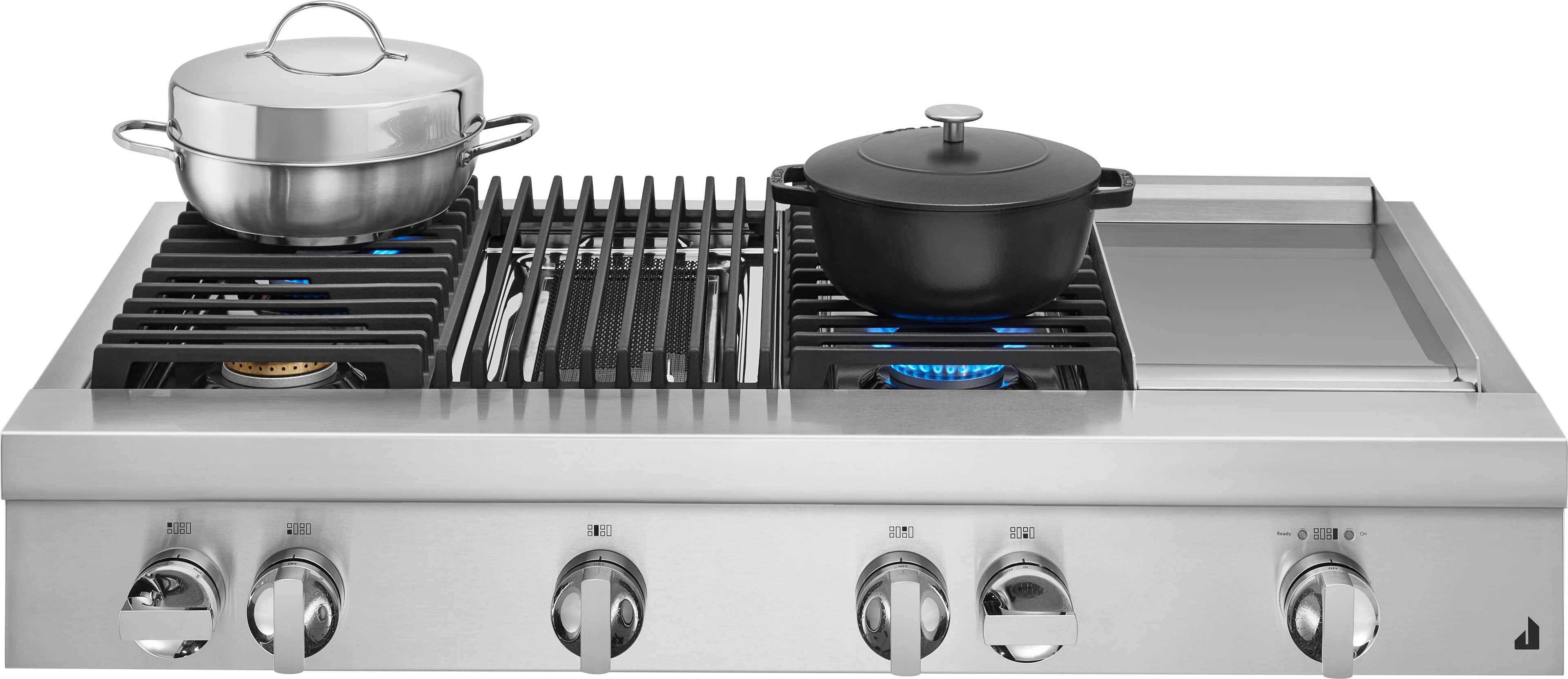 Alt View 16. JennAir - NOIR 48" Built-In Gas Cooktop with Grill and Griddle - Stainless steel.