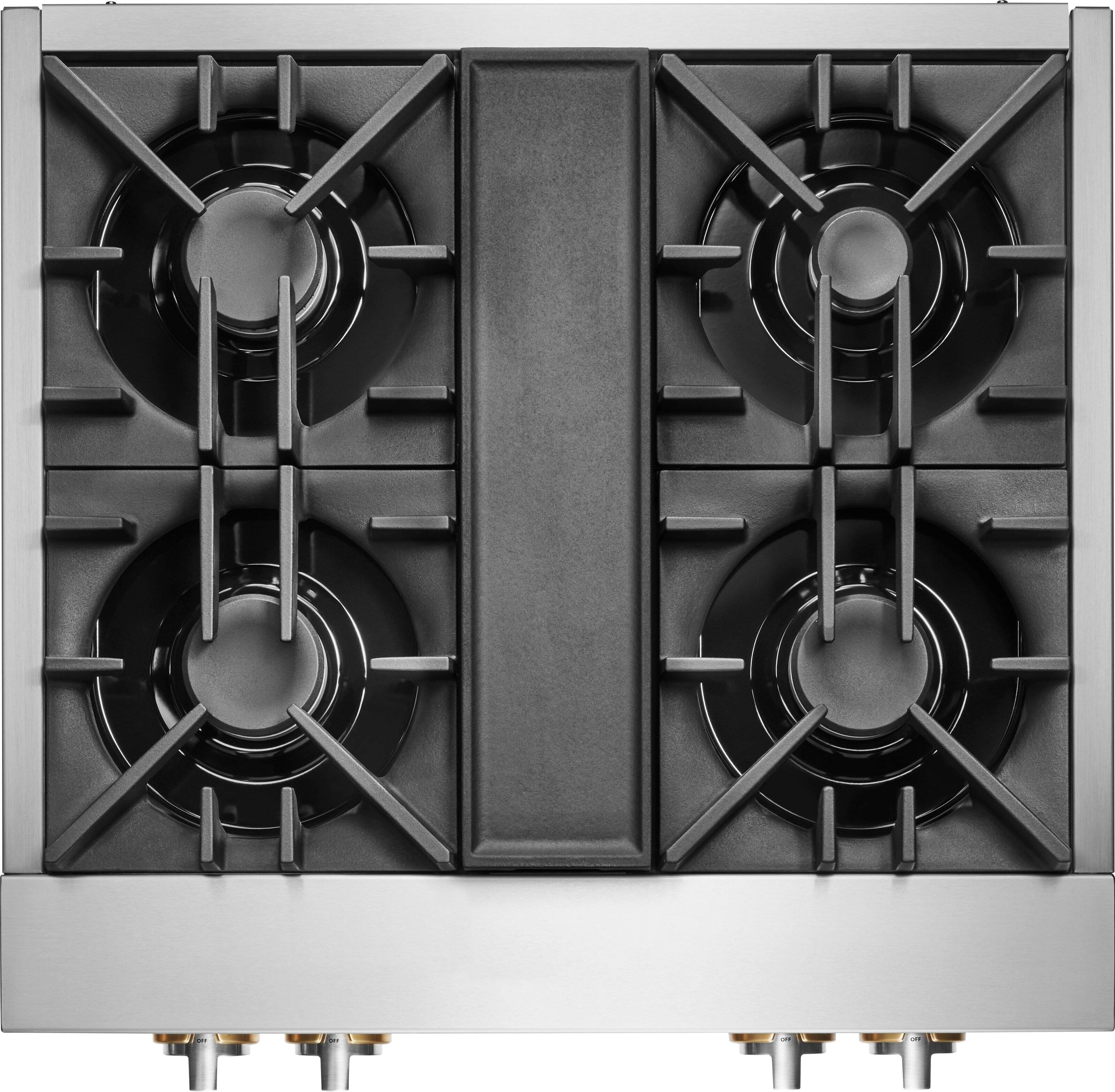 Alt View 12. JennAir - RISE 36" Built-In Gas Cooktop - Stainless steel.